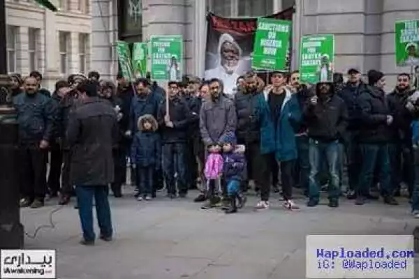 Photos: Protest Over The Arrest Of Sheikh Zakzaky Outside Nigerian Embassy In London